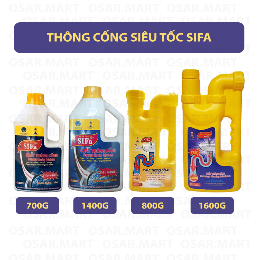  Thông cống siêu tốc SiFa 700g 800g 1400g 1600g thông tắc ống nước cống nhà vệ sinh bồn rửa diệt khuẩn khử mùi hôi 
