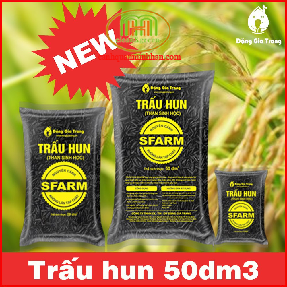Vỏ trấu hun nguyên cánh SFARM 50dm3|Minh Hân Garden