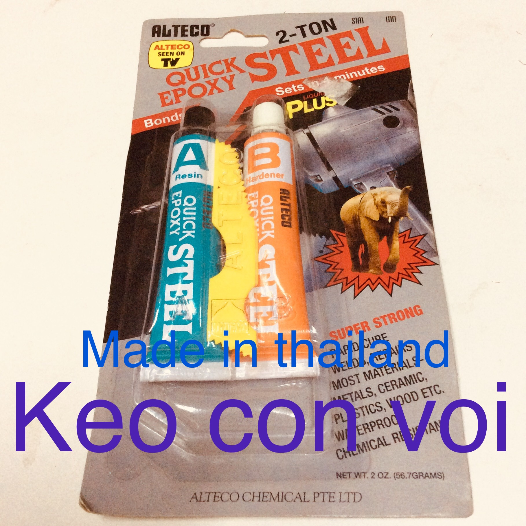 Keo AB dạng tuýp - Keo 2 thành phần - Keo con voi Thái