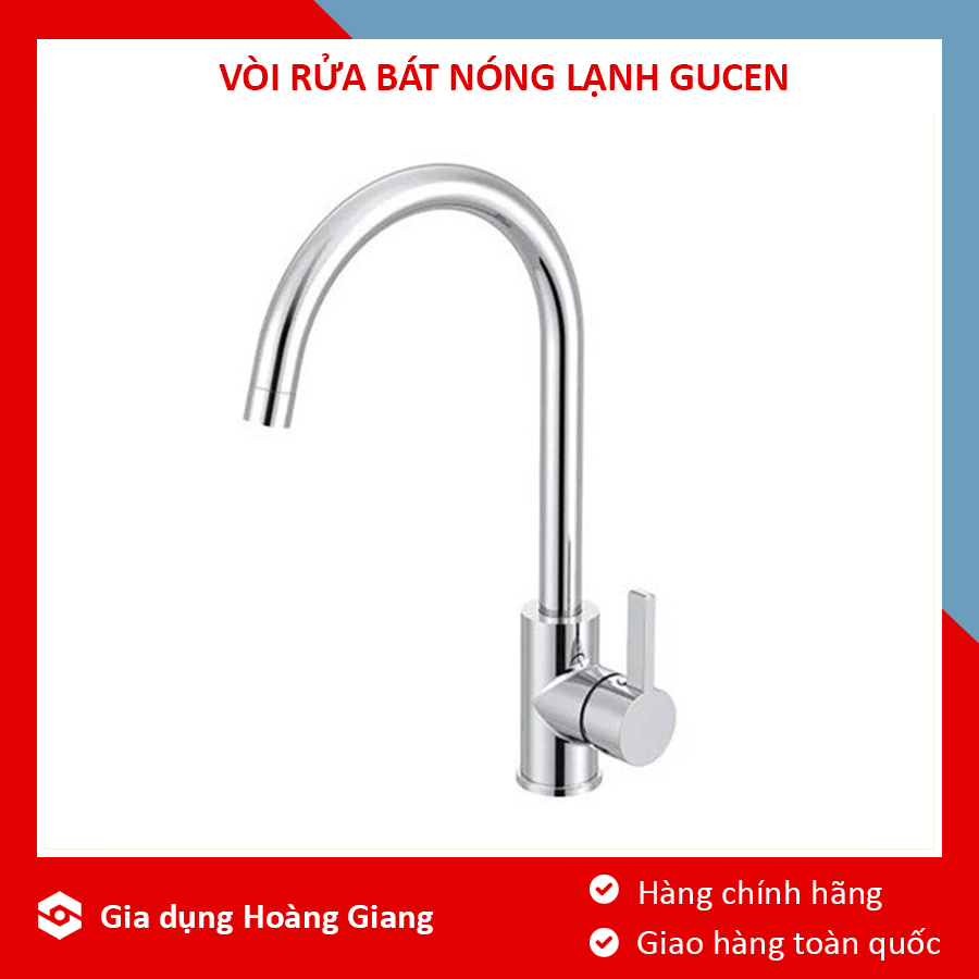 Vòi rửa bát nóng lạnh Gucen V1911 chính hãng - Bảo hành 5 năm