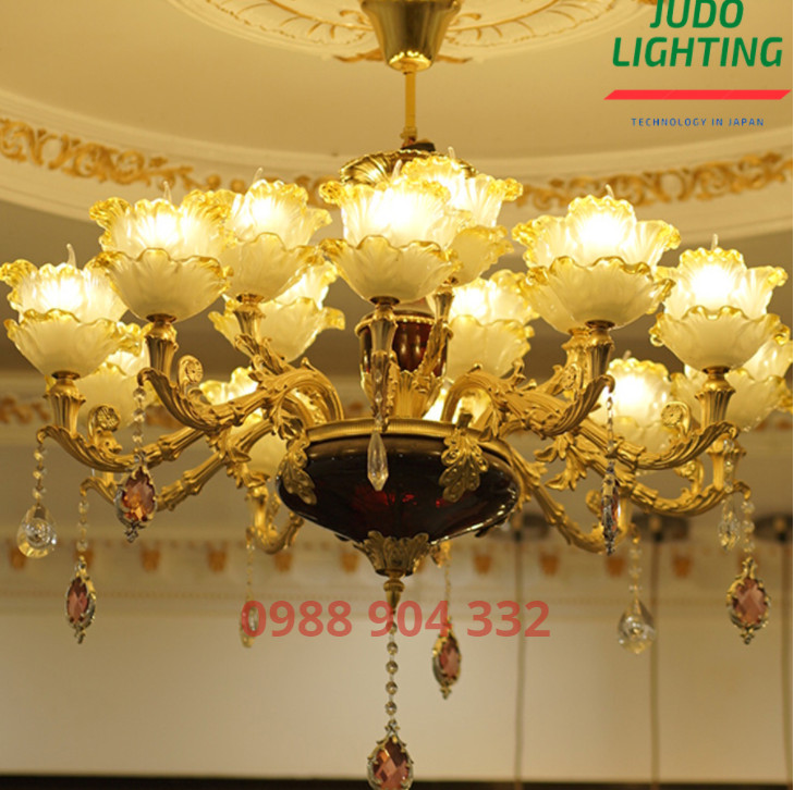 FREE SHIP : Đèn chùm 15 tay ( kèm bóng led) XẢ KHO