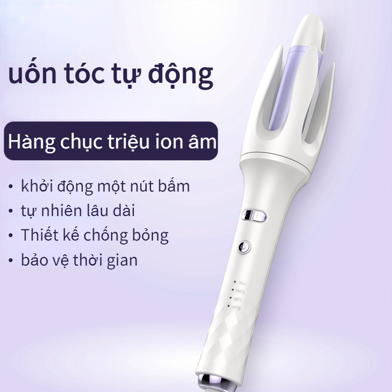 Máy uốn tóc hoàn toàn tự động bằng điện ion âm tạo gợn sóng lớn không làm tổn thương tóc