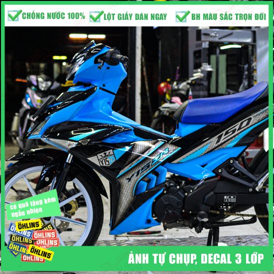 [HÌNH TỰ CHỤP] Tem Exciter 150 Xanh Đen ⛑️ Decal Exciter 150 Rời Trùm Đều Được ⛑️ Tem Y15ZR Mới ⛑️
