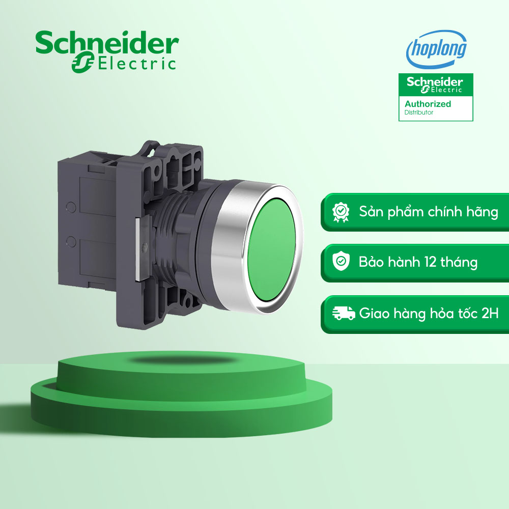 Nút nhấn nhả xa2 schneider - xa2ea31-xa2ea42-xa2ea51 - xanh lá-đỏ-vàng - phi 22 - plastic - không đèn