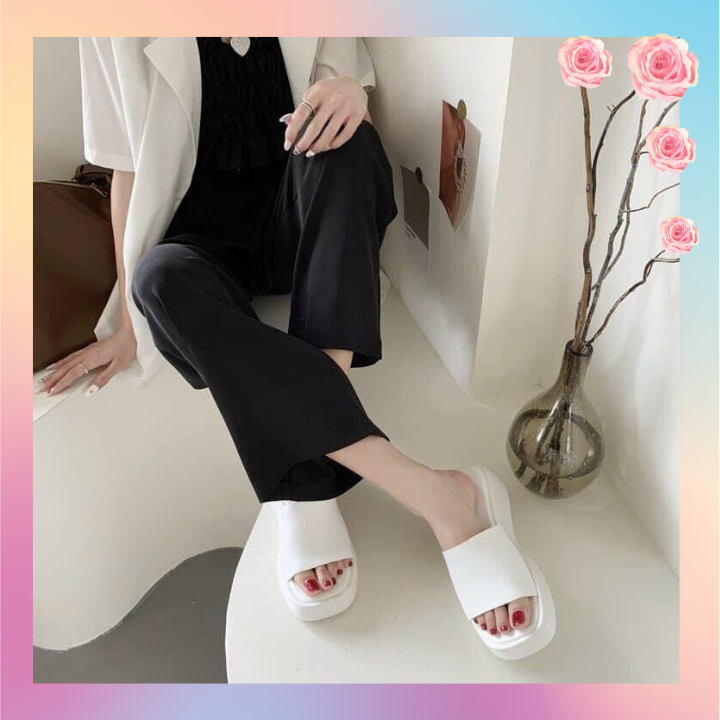 Dép quai ngang đế xuồng siêu nhẹ cao 5cm