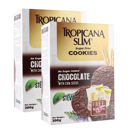 COMBO 2 HỘP Bánh Cookies Tropicana Slim Socola 200gr Dùng cho người ĂN