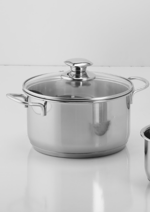 Nồi inox cao cấp 3 đáy size 18cm dùng được tất cả loại bếp- nắp inox, nắp kính