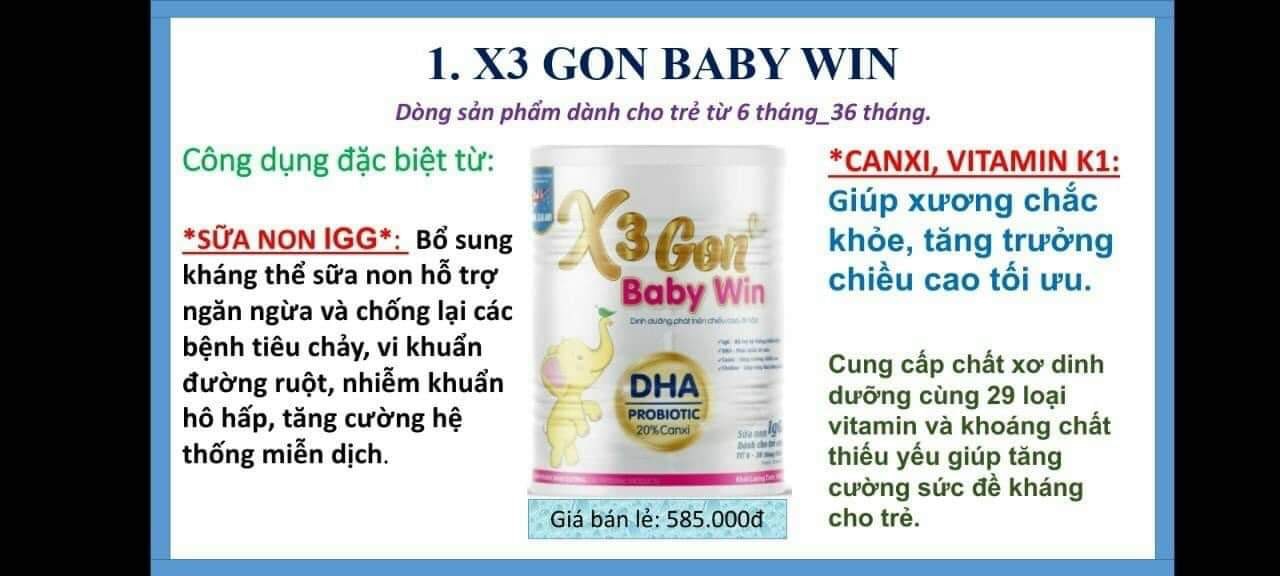 X3 gon baby win- hộp 900gr