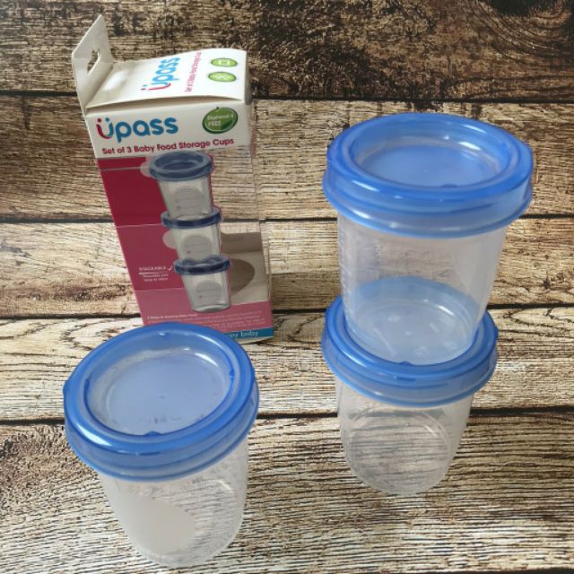 Hộp 3 cốc trữ sữa và thức ăn 180ml upass up0327n nam7