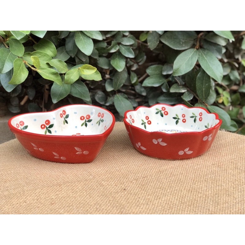Bát sứ hình tim hoạ tiết cherry sang chảnh