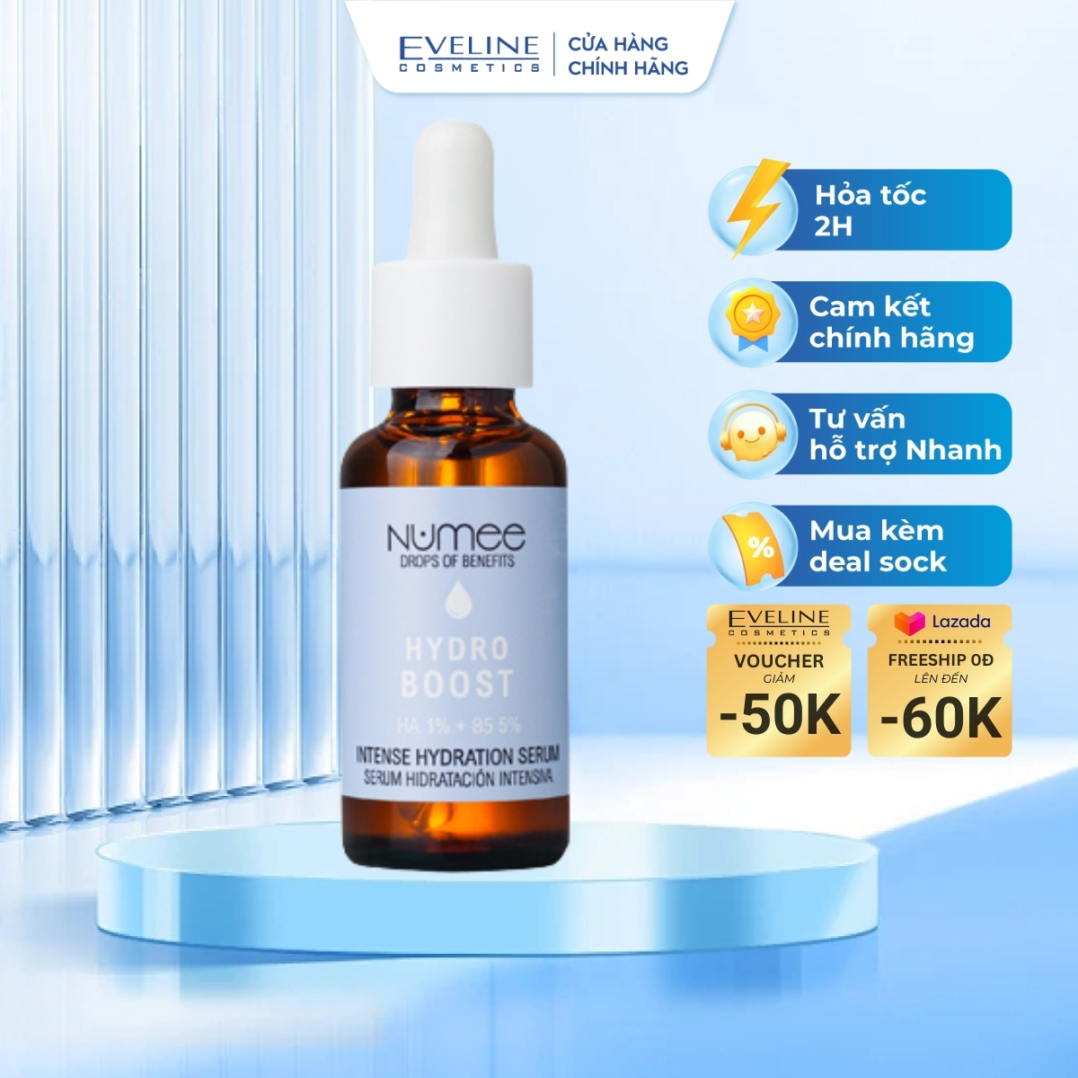 Tinh chất Numee dưỡng ẩm sâu, tái sinh da Hyaluronic, B5 30ML