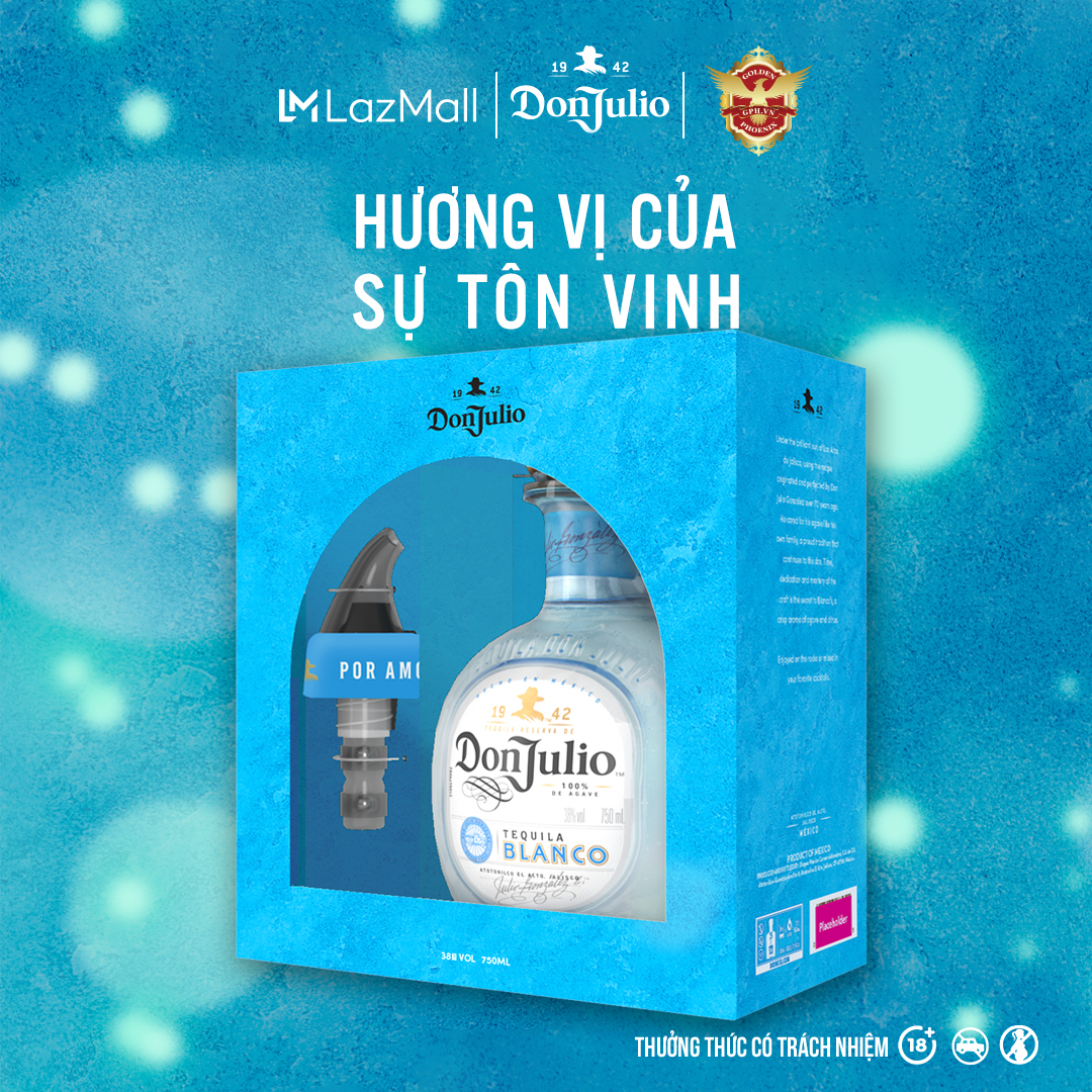 Hộp Quà Tết Rượu Don Julio Blanco Tequila 38% 750ml - Rượu Tequila Chính Hãng - Hương Vị Truyền Thống, Tinh Khiết & Dịu Nhẹ
