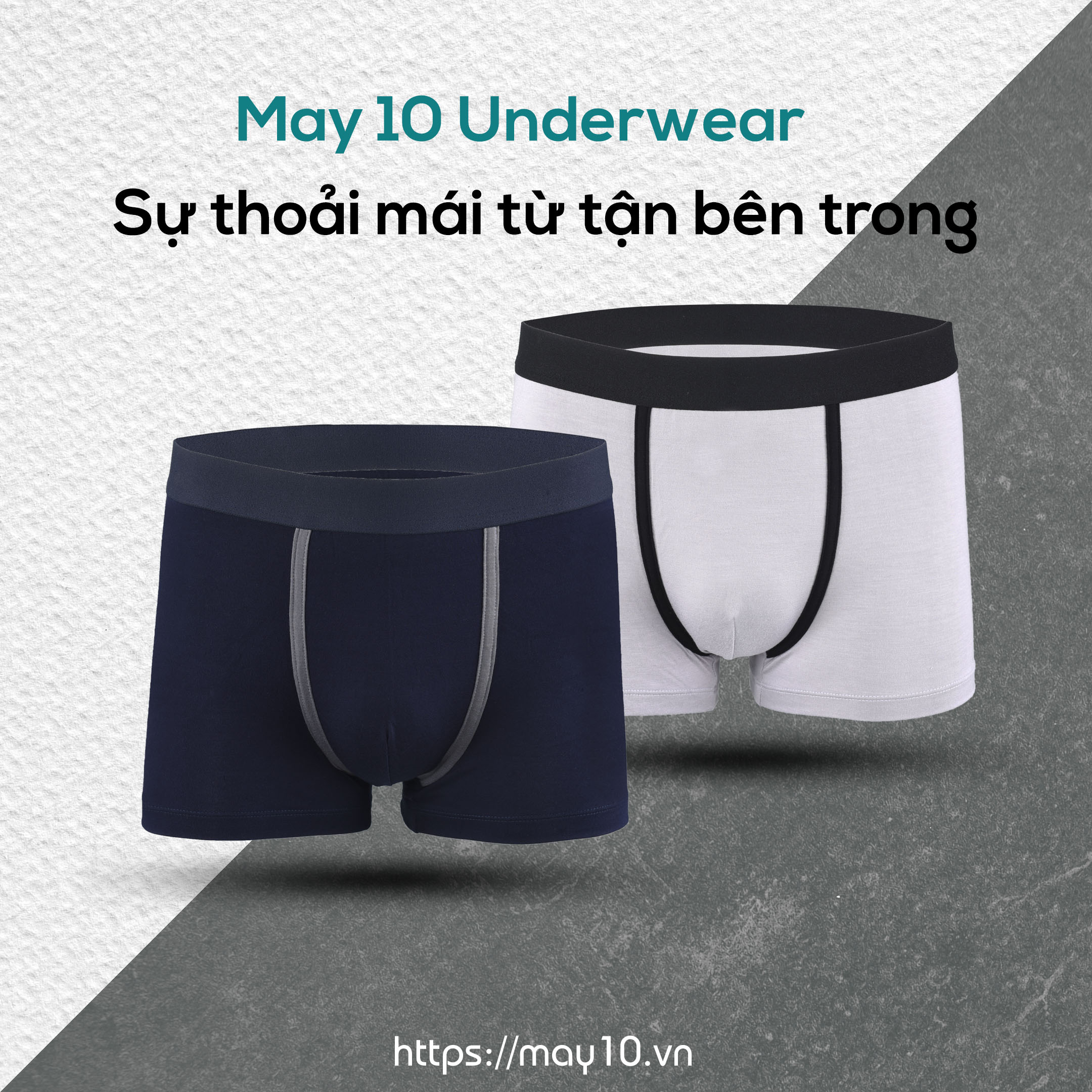 Set 2 quần lót nam dáng trunk may 10