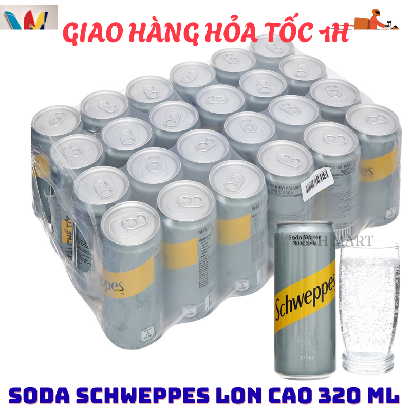 [ CHỈ GIAO CHO ĐƠN HỎA TỐC Ở HCM ] Soda Schweppes Thùng 24 Lon 320 Ml