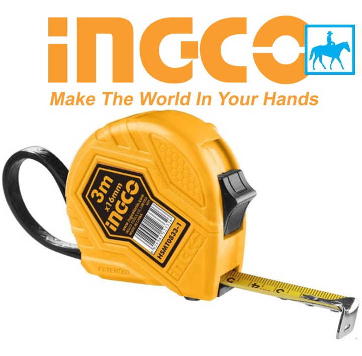 Thước cuộn thép vàng 3 mét 16mm ingco hsmt0833 hsmt26316