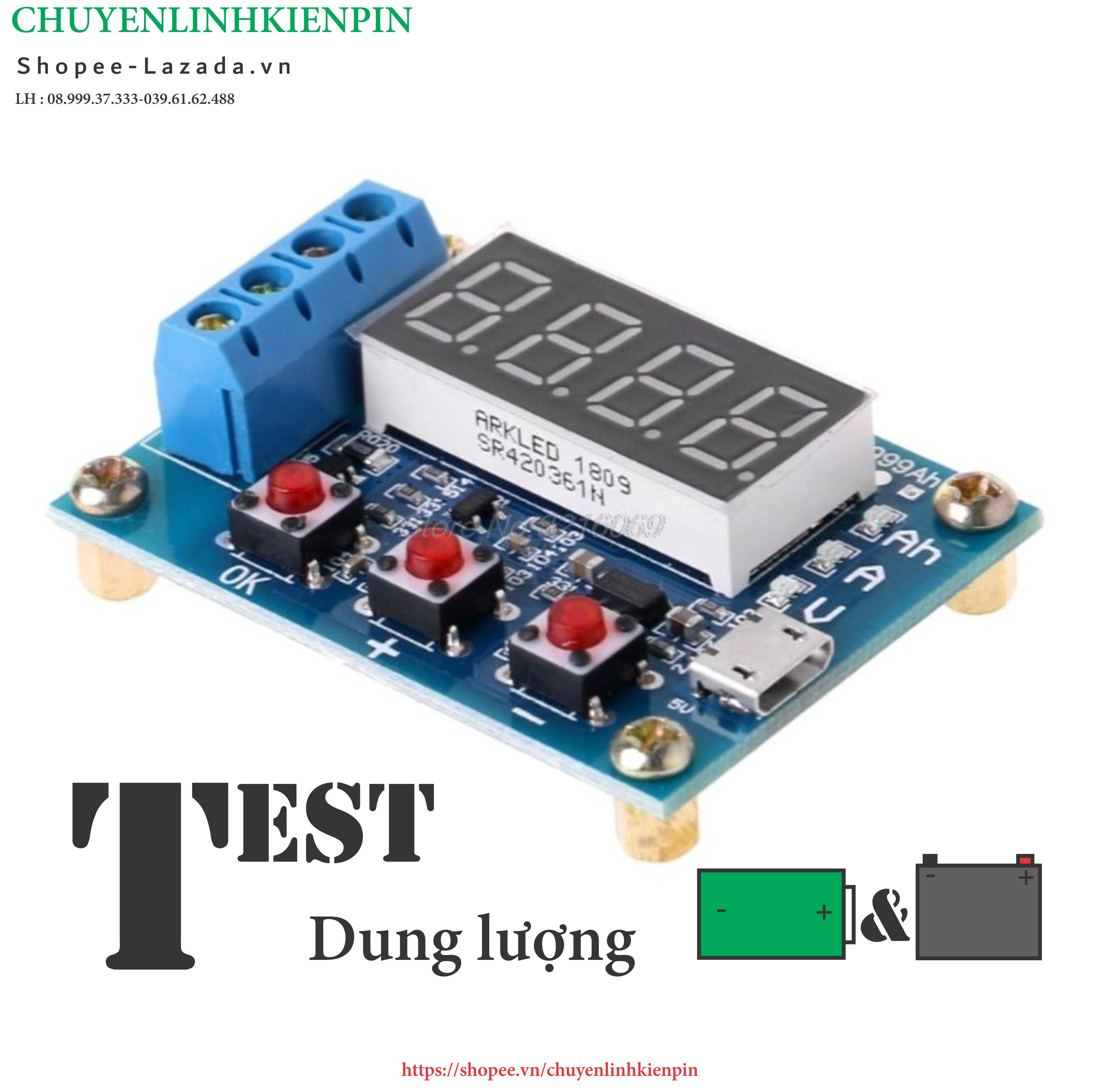 Mạch test dung lượng Pin và Acquy