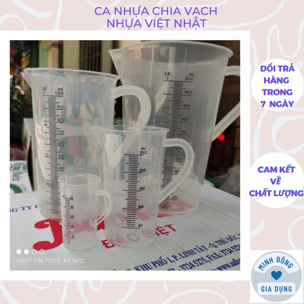 Ca Đong Chia Vạch, Ly Đong Chia Vạch Nhựa Đủ Size Sỉ Lẻ