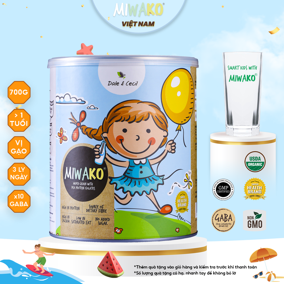 Miwako Rice Flavored Milk 700g Can, Usda Organic Standard, Genuine Imported from Malaysia, Complete Nutritional Supplement