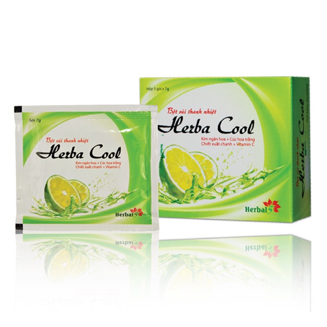 [HCM]Bột sủi thanh nhiệt Herba Cool - 5 gói x 7gram
