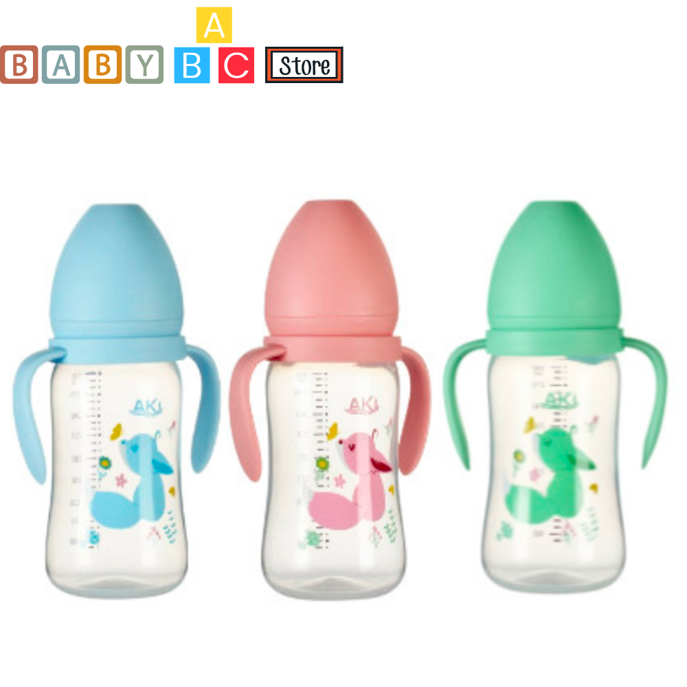 Bình sữa cổ rộng aki bình sữa cho bé nhựa pp dung tích 180ml-240ml-300ml