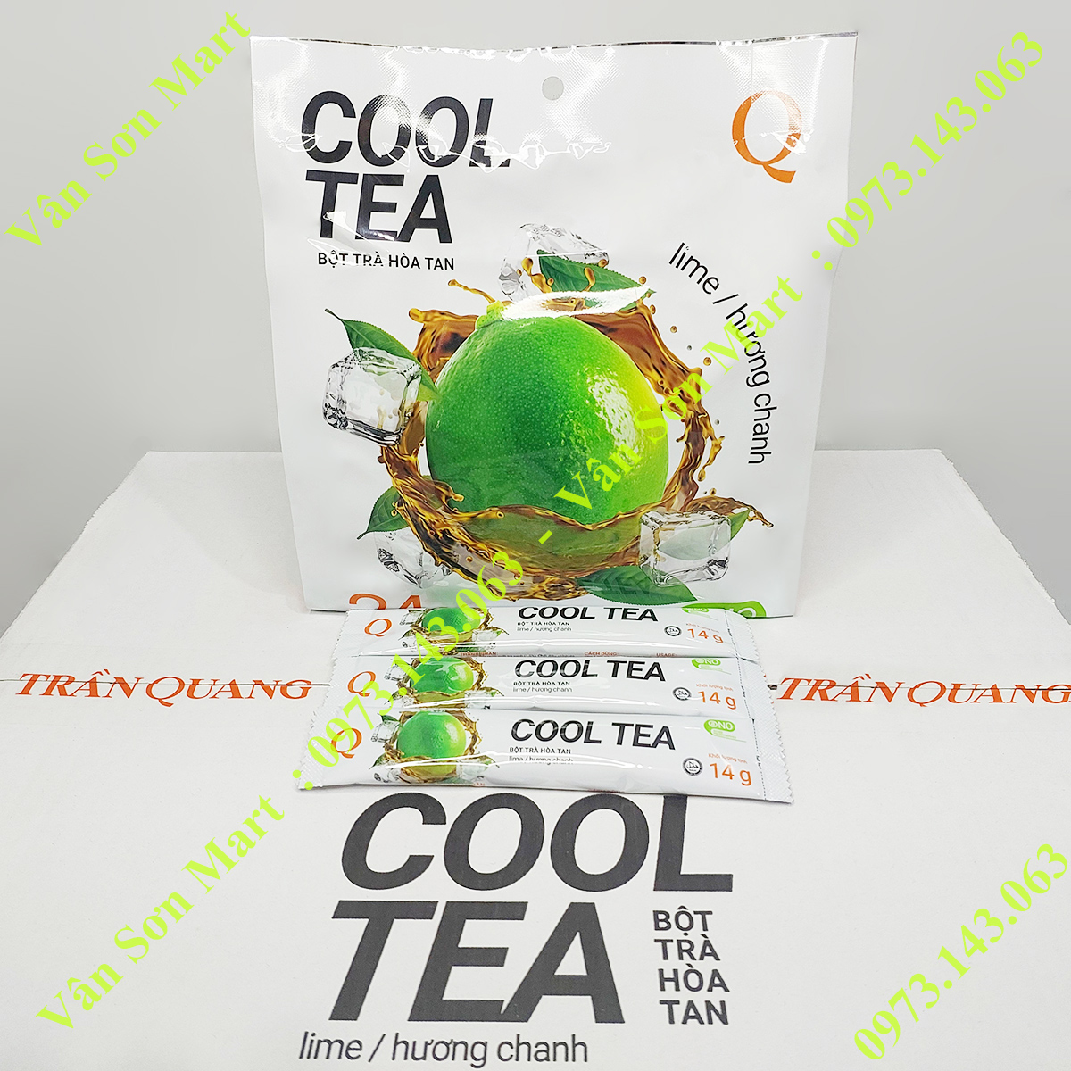 Trà Chanh Cool Tea Trần Quang bịch 336g (24 gói dài x 14g)