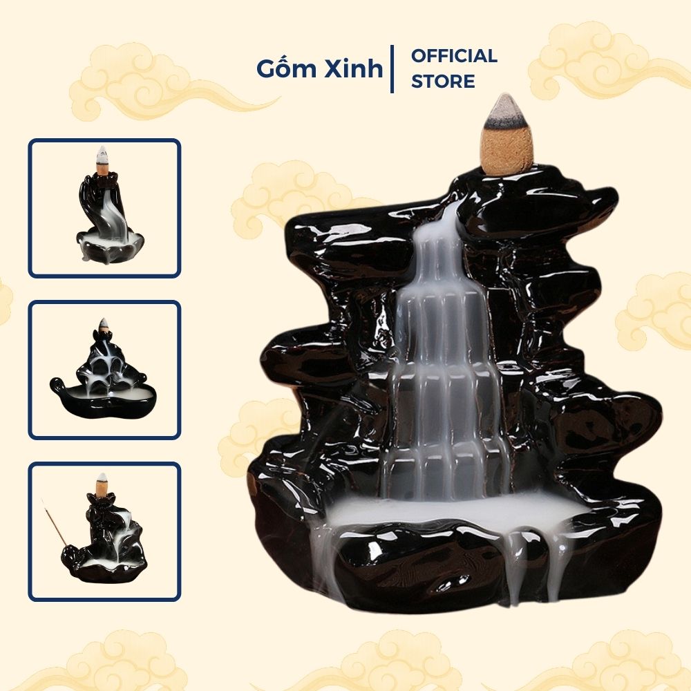 Thác khói trầm hương - tháp xông đốt trầm hình thác nước