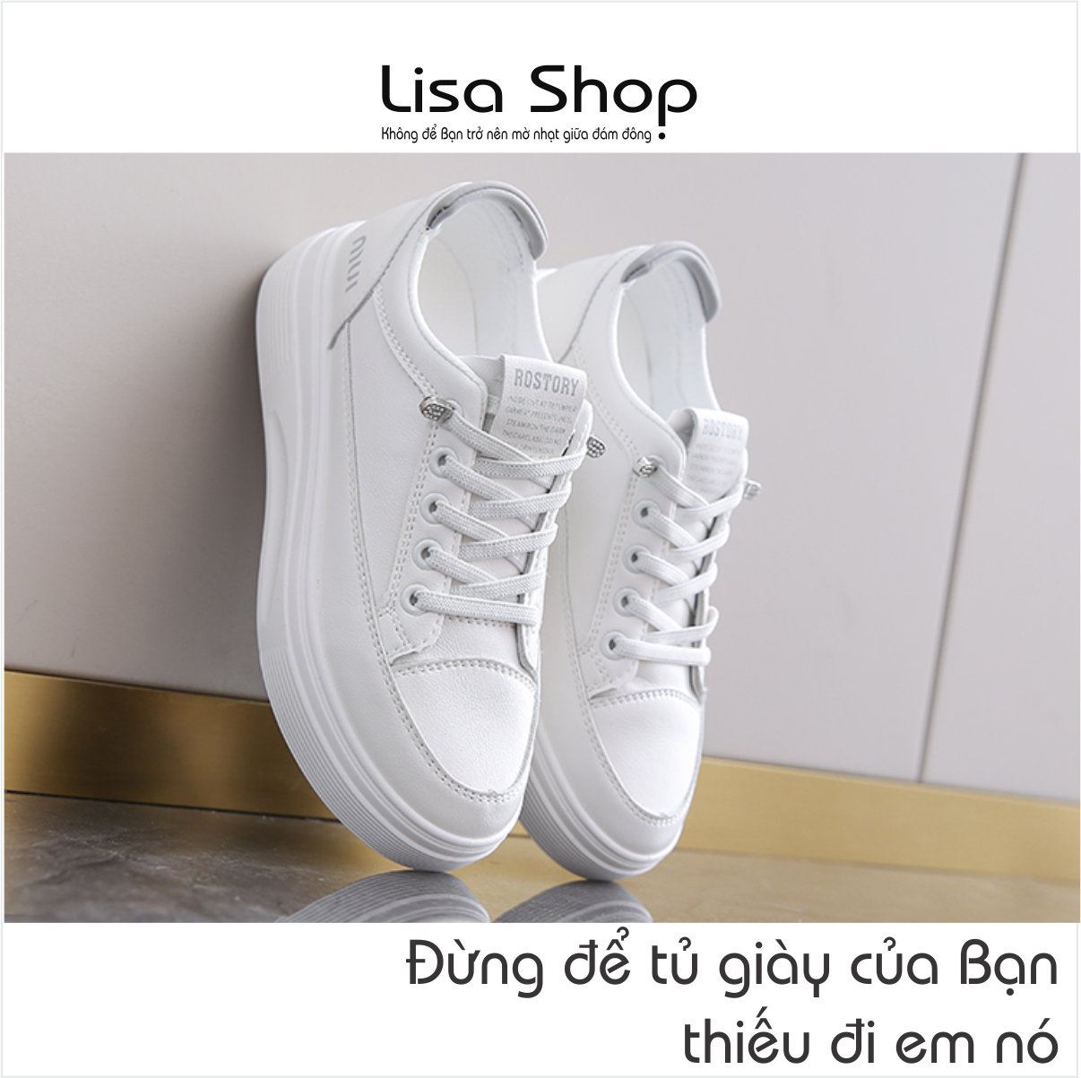  Giày Nữ Trắng Giày Thể Thao Nữ Sneaker Lisa Độn Đế Cao 7cm Êm Chân Cao Cấp M14 