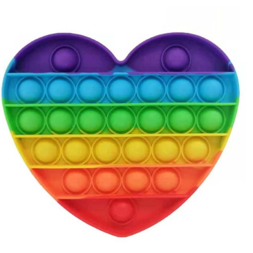 Đồ Chơi Bóp Nhấn Bong Bóng Xả Stress Hình Trái Tim Cầu Vồng Giảm Căng Thẳng Pop It Fidget Toy Silicone an toàn - Rùa Rubik