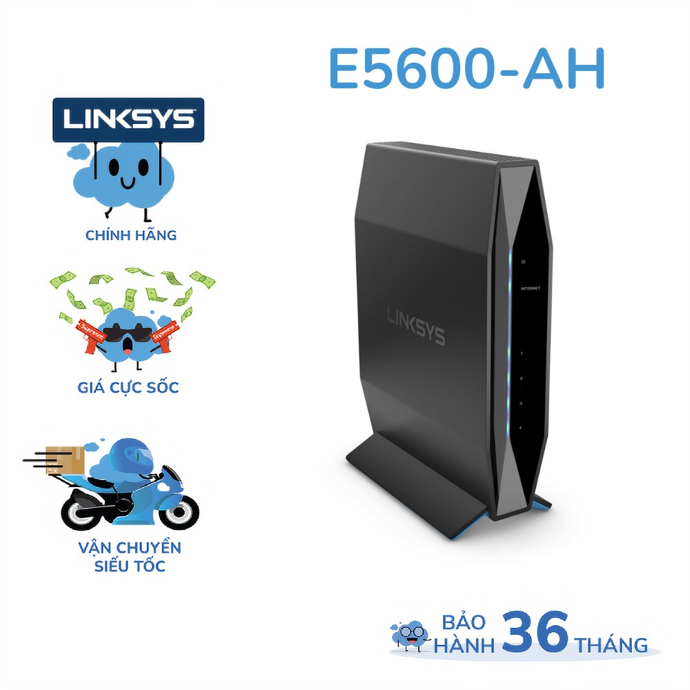 Bộ phát wifi LINKSYS E5600 chuẩn AC tốc độ 1200Mbps MU-MIMO Gigabit Router