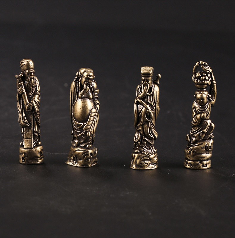 Bộ 8 Tượng Trưng Bày Phong Thủy, Trang Trí Bằng Đồng Hình Bát Tiên Bất Tử (Đủ Bộ 8 Vị)