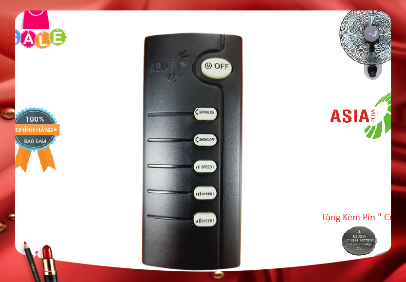 Remote điều khiển từ xa quạt asia dùng cho các dòng quạt asia l16006, l16012, d16013, d16009, x16002-hàng mới chính hãng 100%-kèm pin