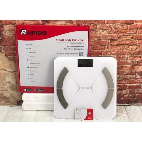 Cân Điện Tử Rapido RSF01-S Phân Tích Chỉ Số Cơ Thể, Phân Tích 8 Chỉ Số, Tiết Kiệm Pin, Thông Báo Quá Tải, Lưu Chỉ Số 10- nobita shop