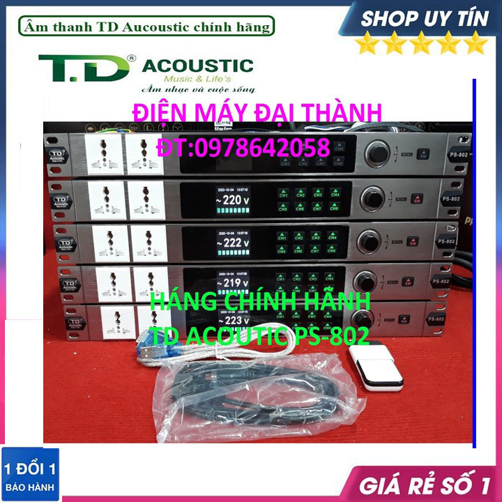 Quan ly nguồn am thanh ,quan ly nguon td,Quản lý nguồn TD Acoustic PS-802 hàng chính hãng
