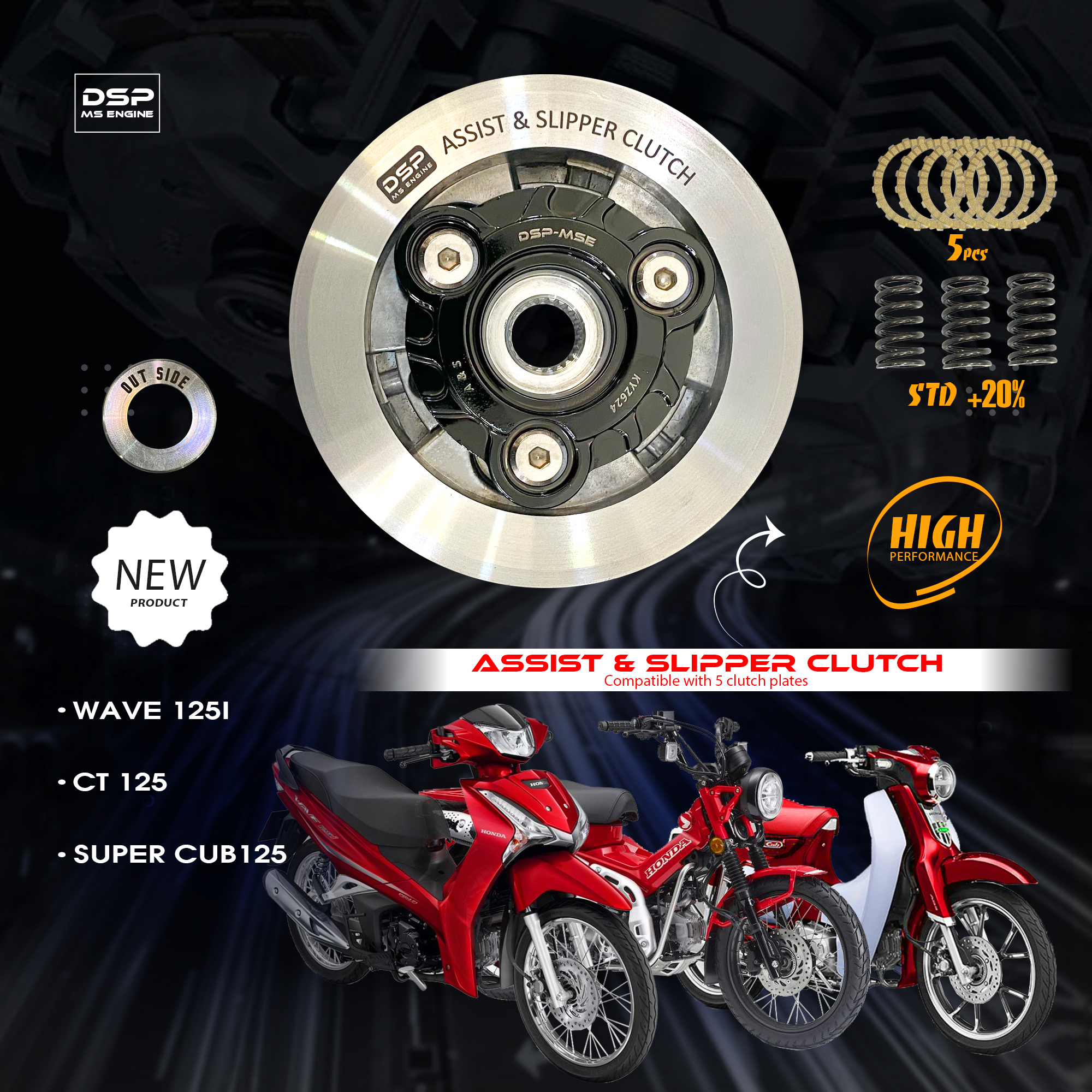 Nồi chống trượt dsp future 125 future led / future neo / future x / cub 125 / ct 125 / dax st 125