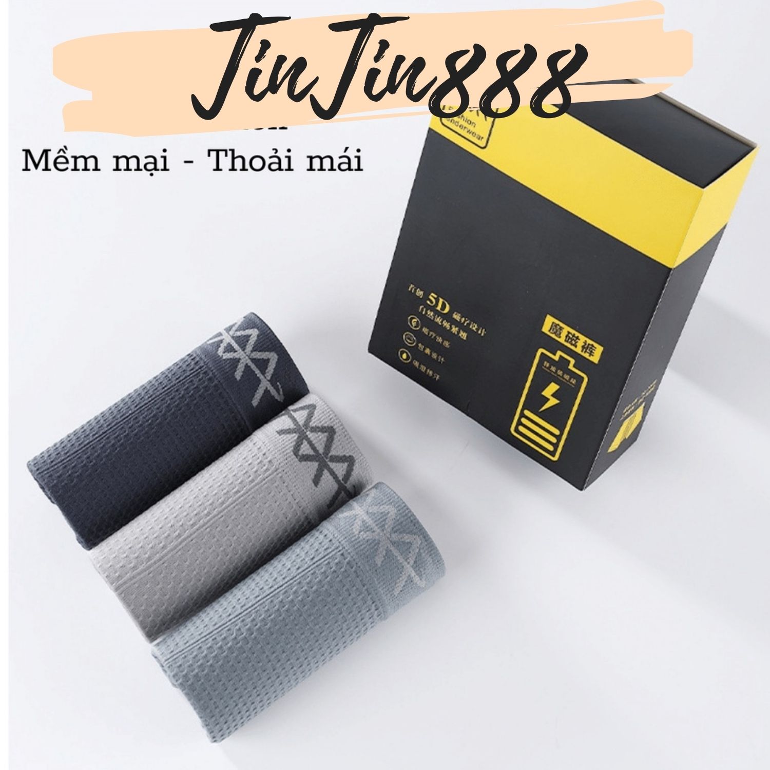 Quần lót boxer nam dệt kim êm mềm không hằn ❤️ Hộp 3 Quần sịp co dãn nhiều ❤️ Quần lót nam đùi kháng khuẩn cao cấp nâng mông mát mịn thoải mái vận động có thể làm quần ngủ chữ AAA - TinTin888