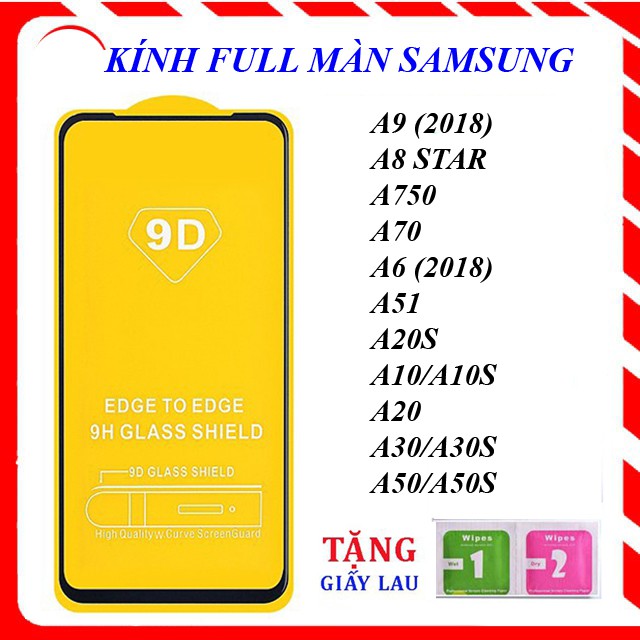[HCM] KÍNH CƯỜNG LỰC FULL MÀN 9D DÒNG SAMSUNG A31/A9(2018)/A8 STAR/A750/A70/A6(2018)/A51/A20S/A10/A10S/A20/A30/A30S/A50/A50S