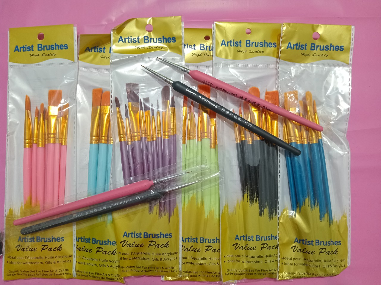 Bộ cọ vẽ chuyên dụng vẽ màu nước sơn dầu màu acrylic - Bút lông vẽ tranh tiện lợi nhiều kích cỡ