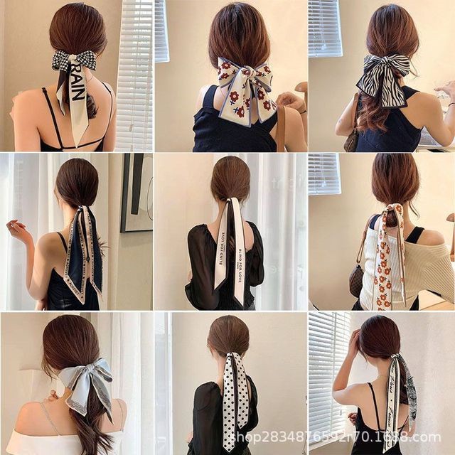 Khăn buộc tóc đa năng phụ kiện thời trang Khăn Lụa Buộc Tóc Quàng Cổ băng đô Kích Thước 100x8cm Hot Trend
