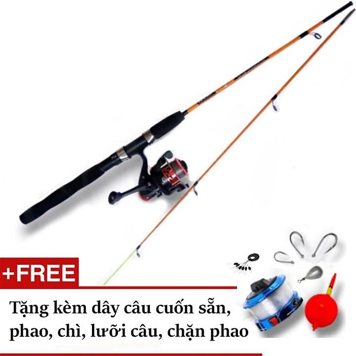Bộ Cần Câu 2 Khúc Và Máy YF200 Tặng Kèm Đầy Đủ Phụ Kiện ( Màu cam ) ( A Chung Đồ Câu )