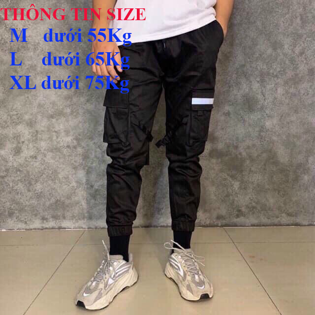 Quần jogger Kaki Unisex Nam Nữ Phối Túi hộp Phản Quang Cực Chất - MS690