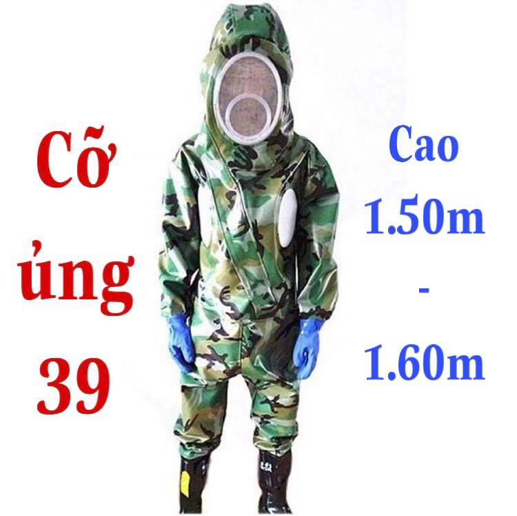 QUẦN ÁO BẮT ONG RỪNG ONG BÒ VẼ - CỠ ỦNG 39 - CAO 1.50M - 1.60M