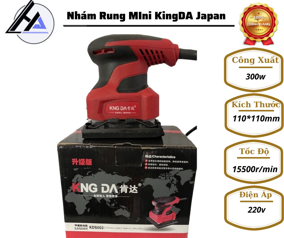 Máy chà nhám rung chà tường, chà gỗ kingda nội địa 300w hình vuông bảo hành 6 tháng