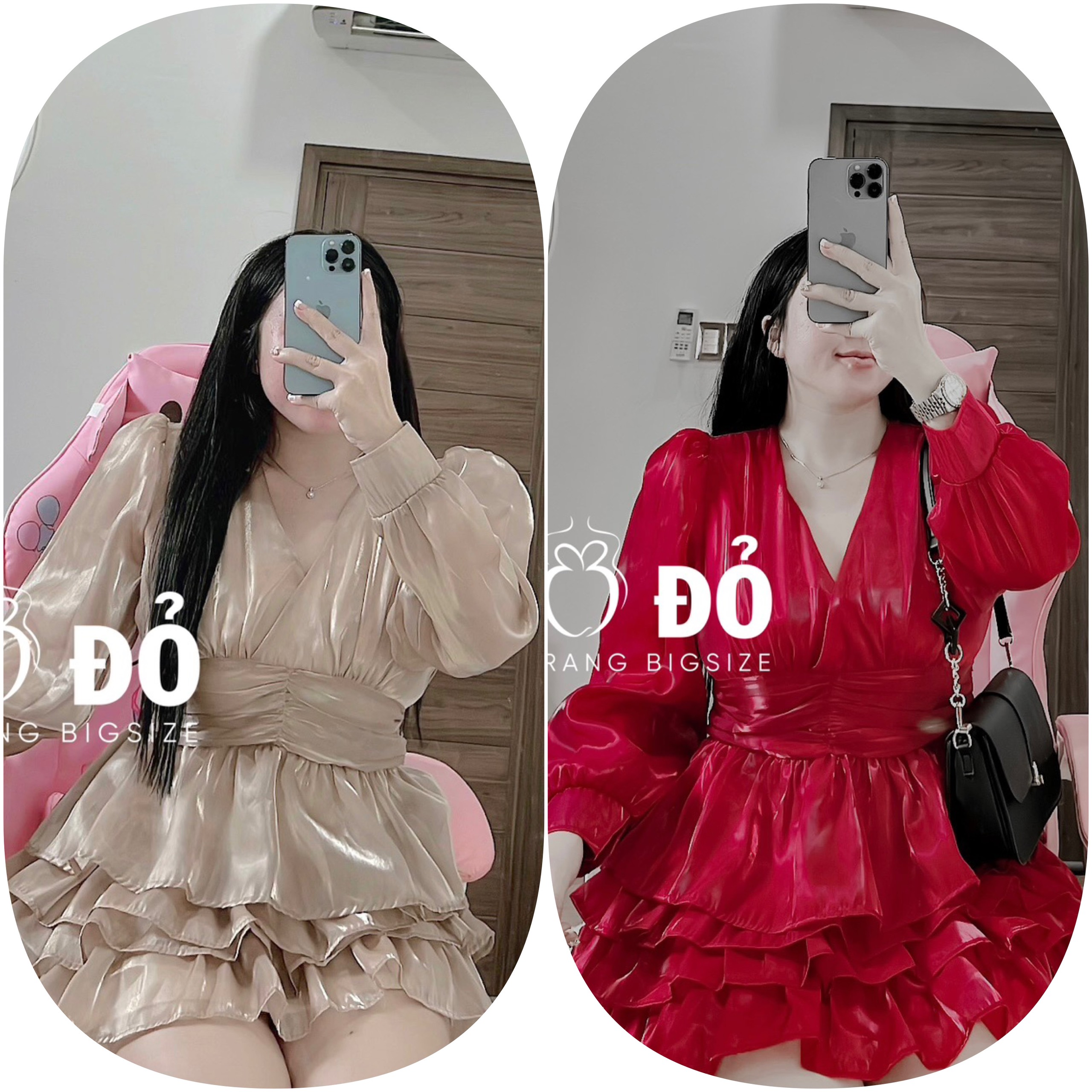 Đầm tầng xẻ ngực tay dài sexy sang chảnh d198 🍎🍎🍎