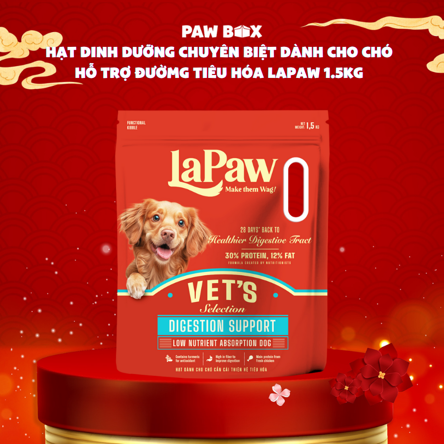 [MỚI] Hạt dinh dưỡng chuyên biệt dành cho chó hỗ trợ đường tiêu hóa LaPaw túi 1,5KG