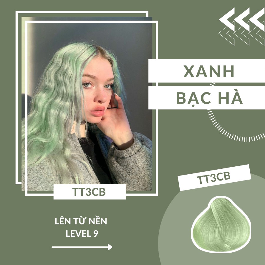 [SIÊU SALE] [GIÁ SỐC] [HOT] Thuốc nhuộm tóc XANH BẠC HÀ của TT3CB cần tẩy tóc và nâng tone