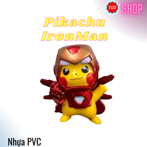 Đồ Chơi mô hình Pikachu IronMan phim Avengers Siêu Đẹp - Siêu Dễ Thương - Trang Trí Bàn Làm Việc