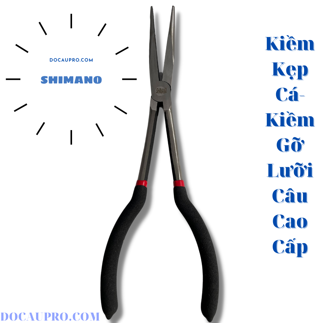 Kiềm kẹp cá, kềm gỡ lưỡi câu mũi dài Shimano cao cấp, loại lớn.
