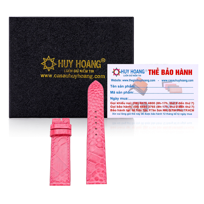 Dây đồng hồ da đà điểu màu hồng TH8433