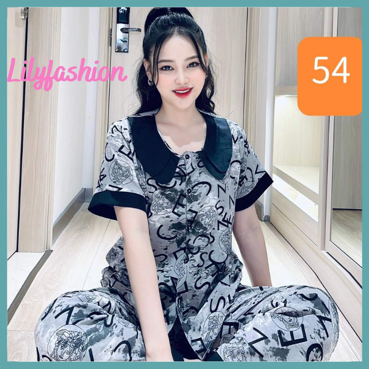 Đồ bộ pijama nữ set đồ mặc nhà áo cộc quần dài vải lụa mango