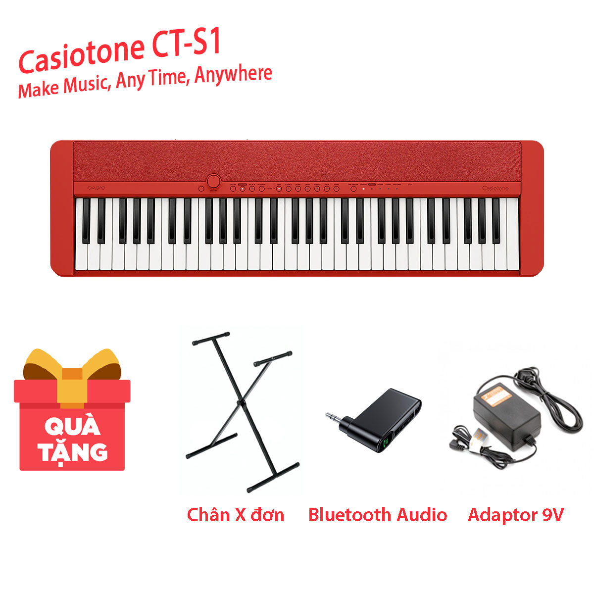 Đàn organ Casio CT-S1 mới 2021 - tặng Bluetooth Audio và chân đàn